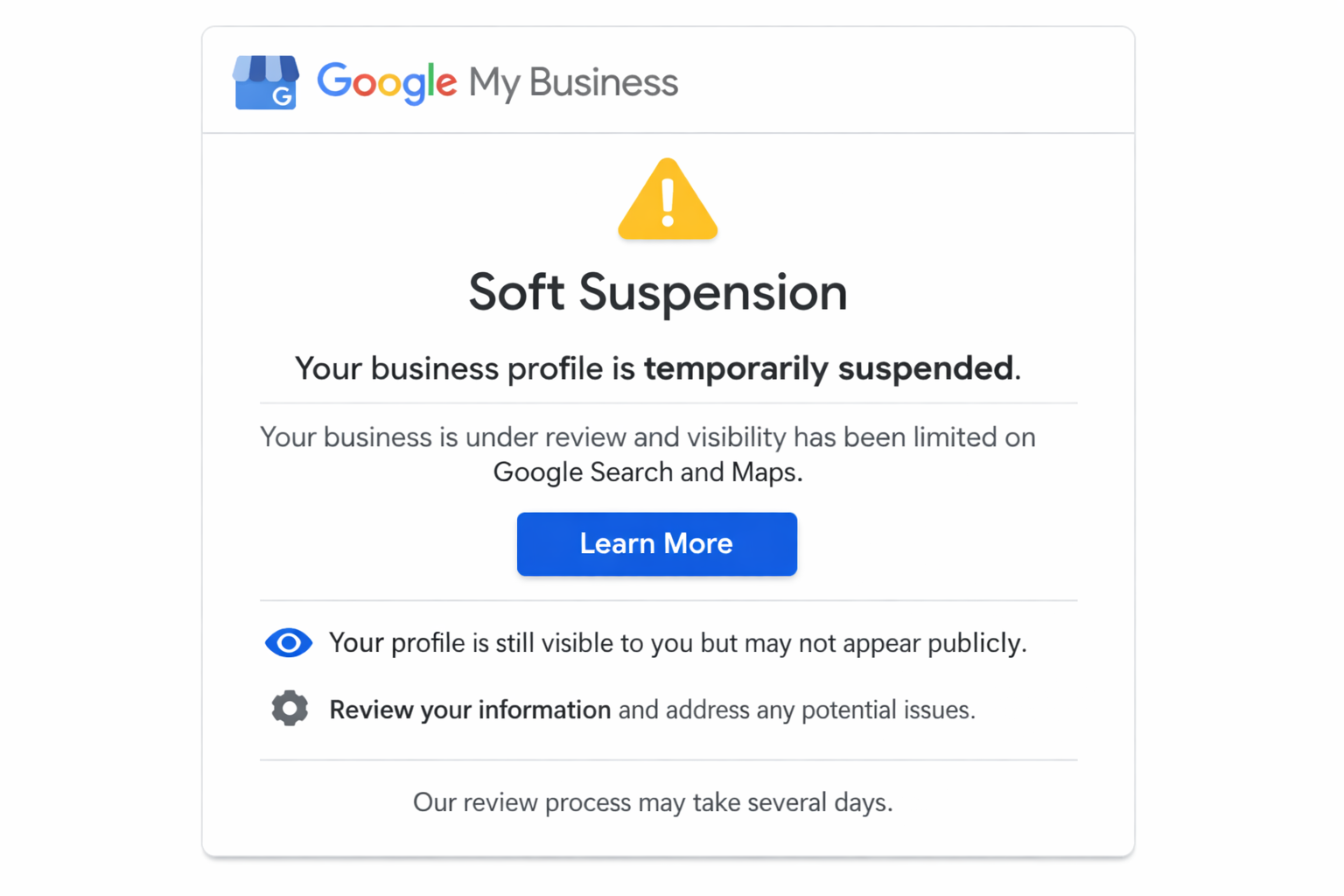 Soft Suspension in Google My Business (2)